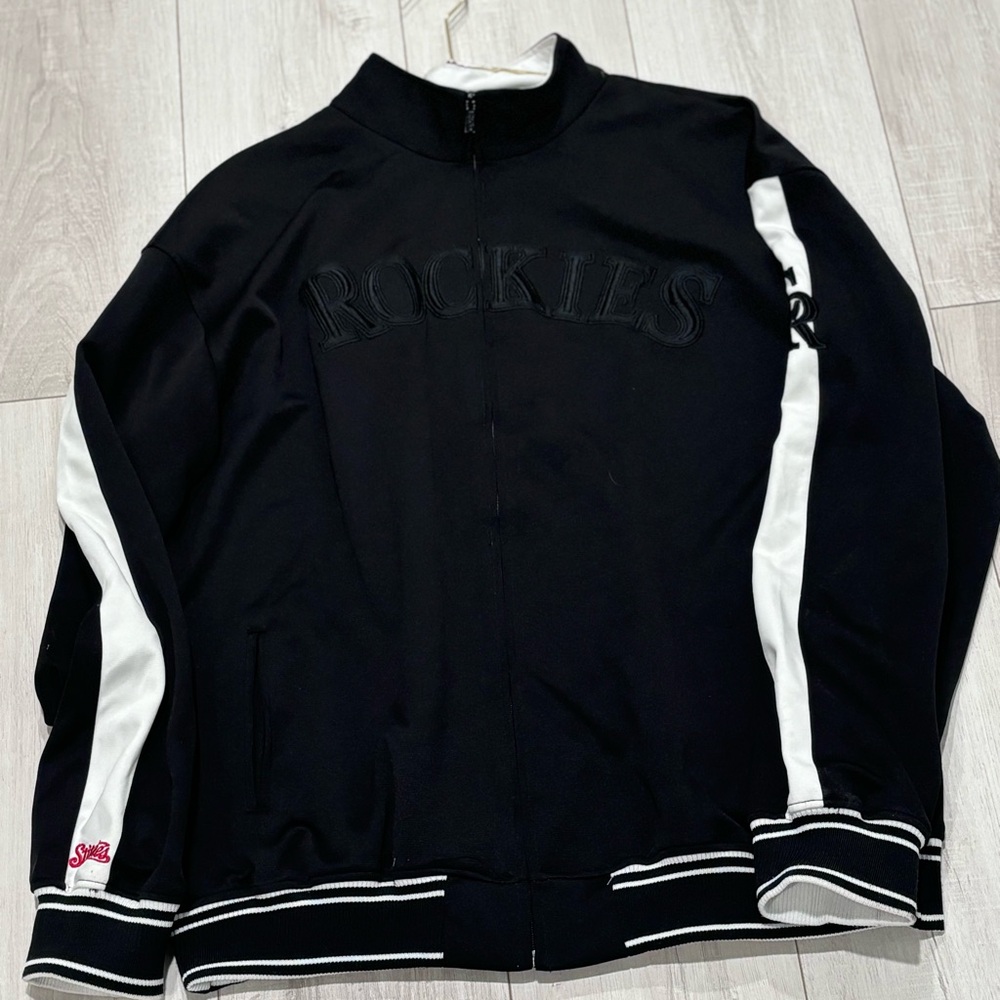 Stitches Black and White Bomber Jacket